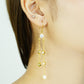 Noor Cascade” – 925 Sterling Silver Gold-Plated Chain Drop Earrings