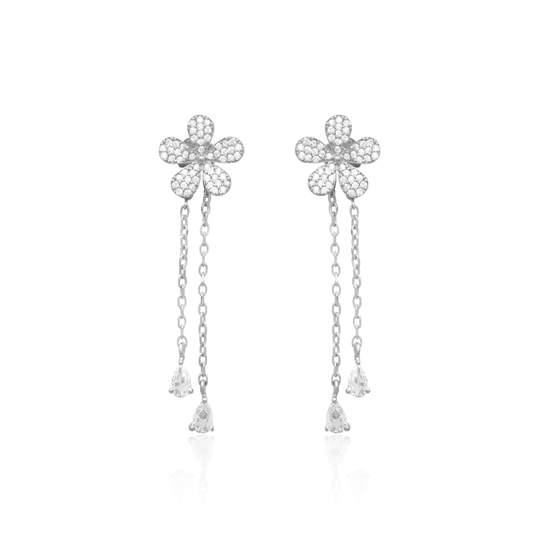 Daisy Luxe 925 Sterling Silver Dangle Earrings