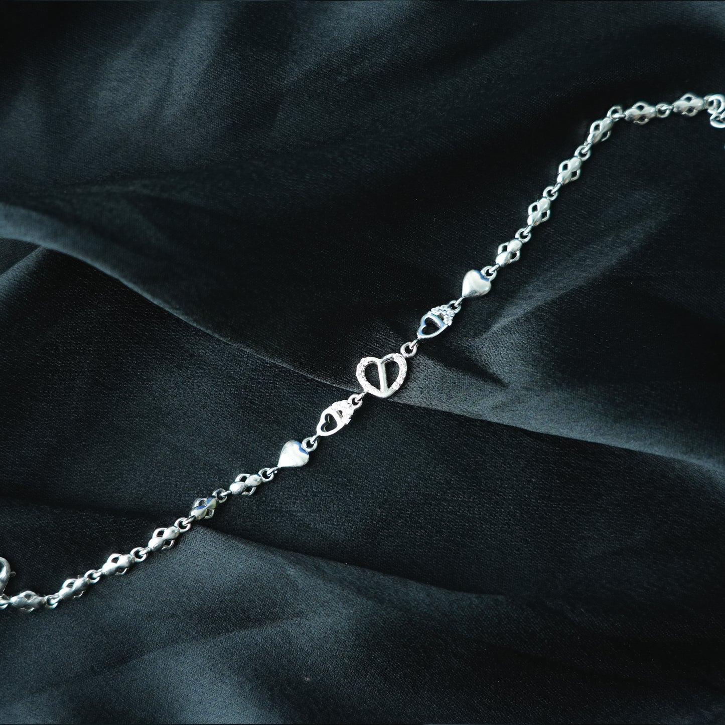 Linked Hearts Silver Bracelet