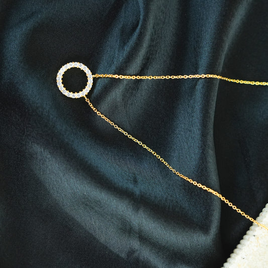 Infinity Halo – Gold-Plated Circle of Sparkle Necklace