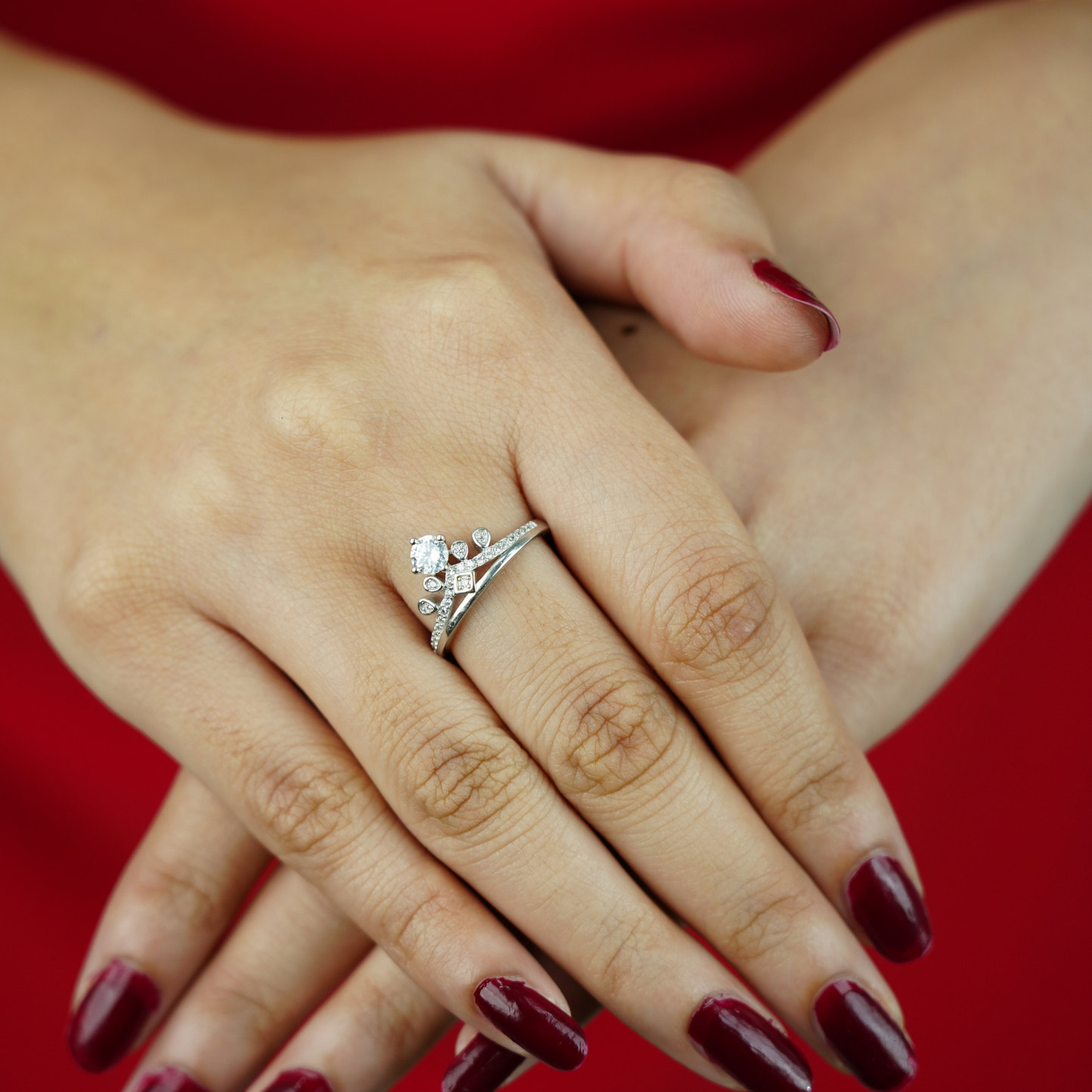 Sterling Silver Crown Princess Ring