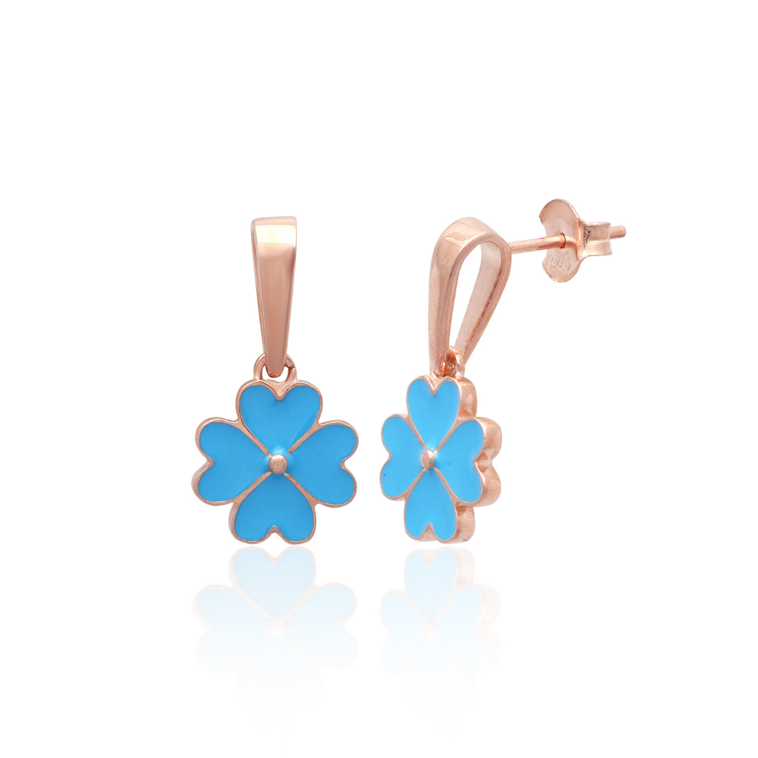 BluePetal Charm 925 Silver Drop Earrings