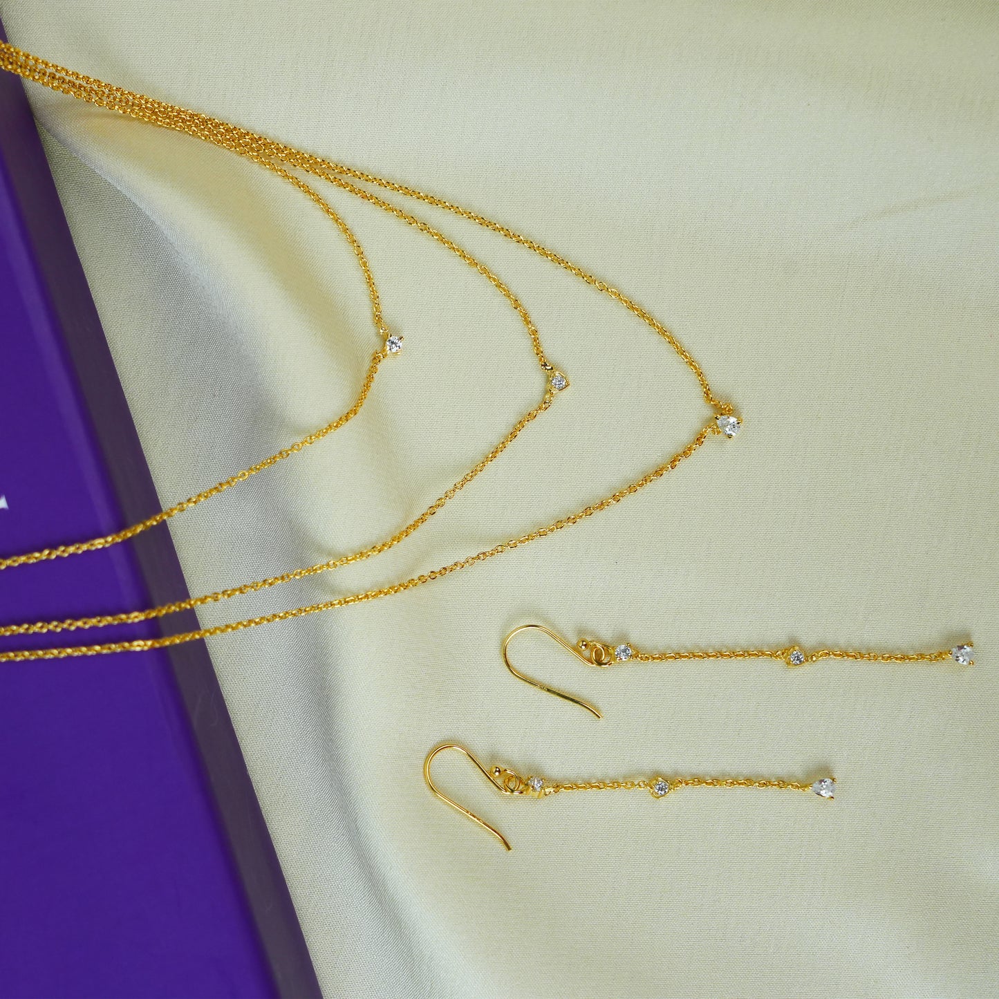 Sterling Silver Triple Layer Love Necklace