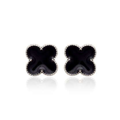 Luxe Clover Charm 925 Sterling Silver Earrings