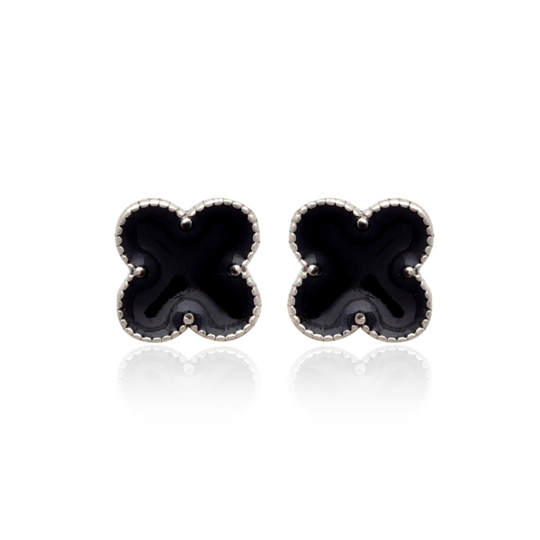 Luxe Clover Charm 925 Sterling Silver Earrings