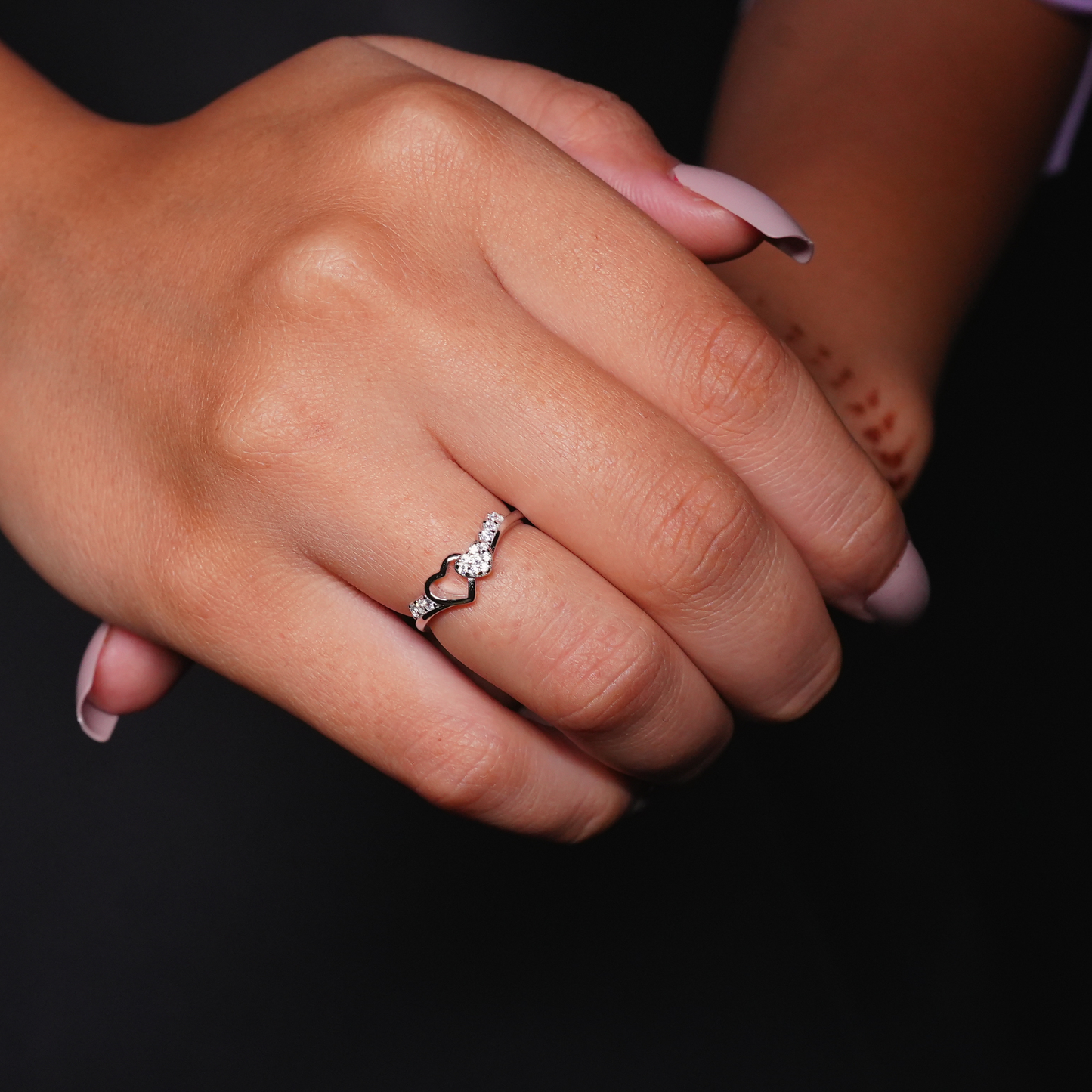 Sterling Silver Open Heart Promise Ring