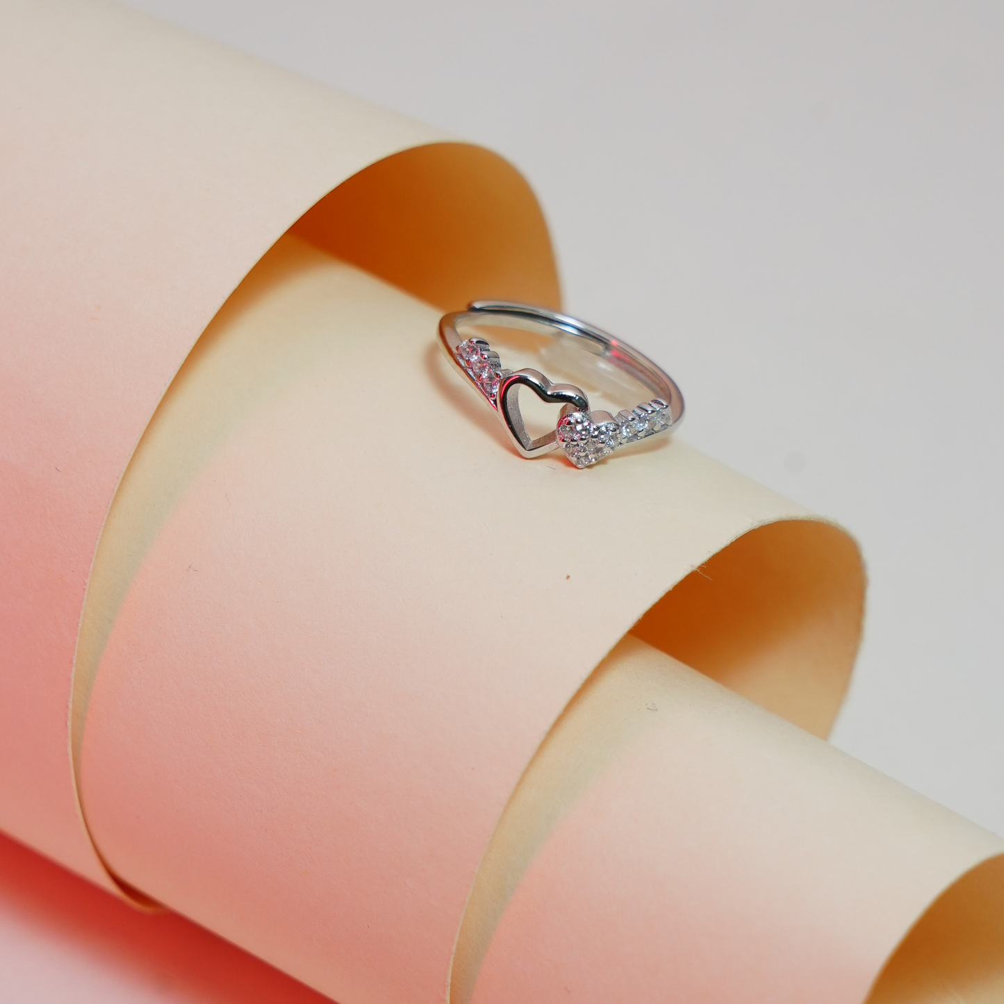 Sterling Silver Open Heart Promise Ring