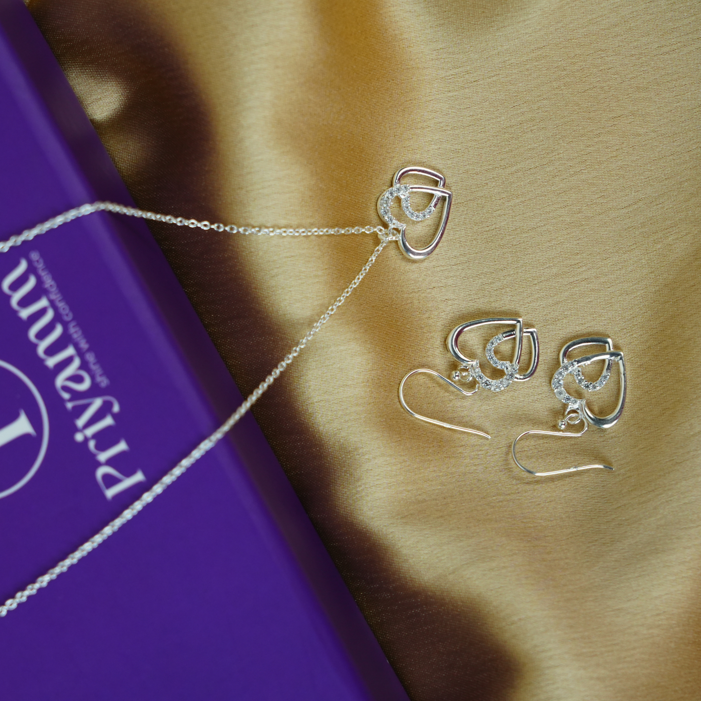 Sterling Silver Double Heart Necklace