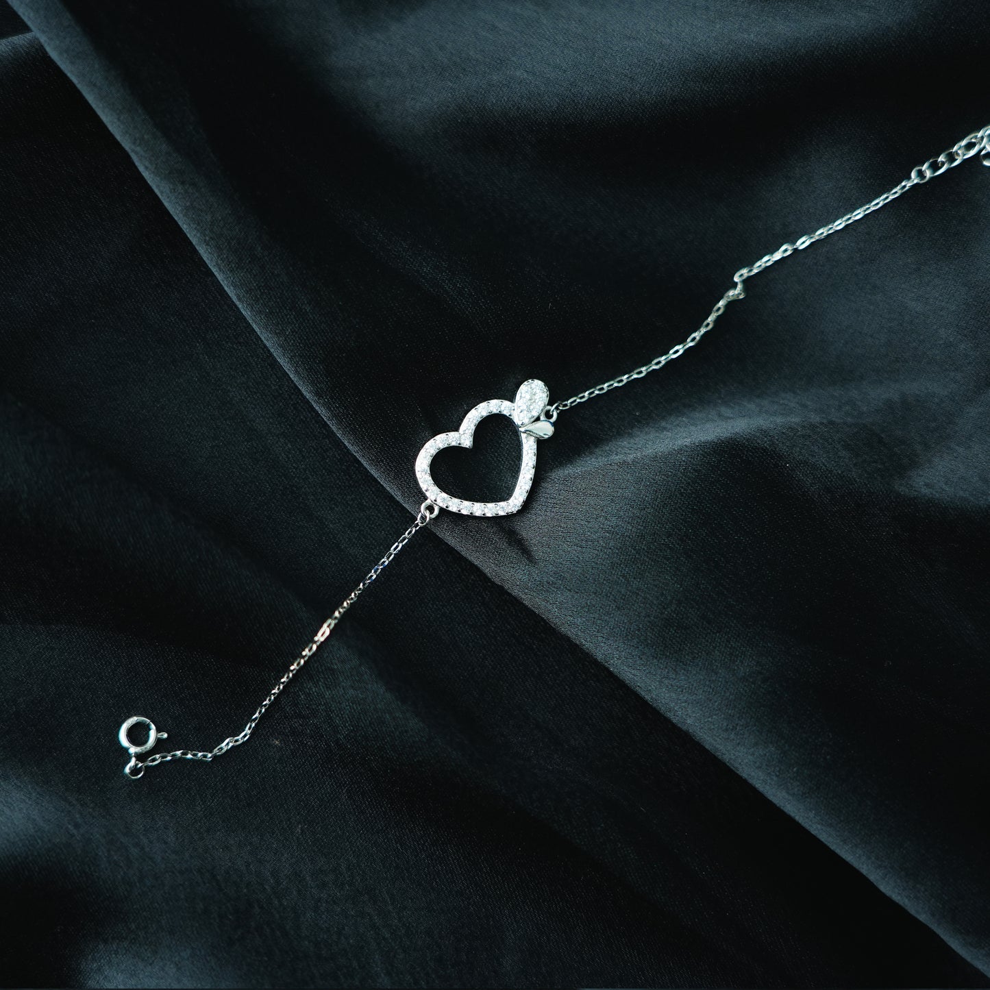 Crystal Heart Charm Bracelet