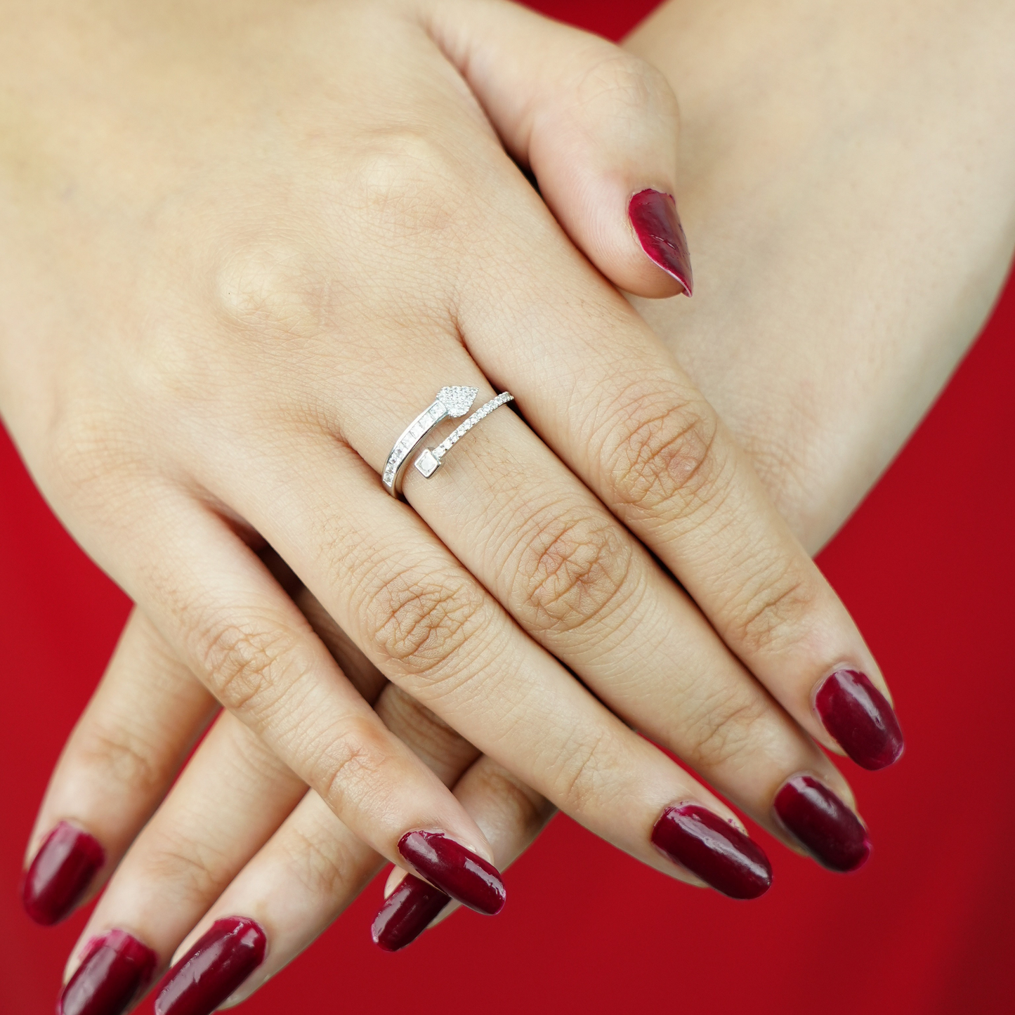 Sterling Silver Shooting Stars Adjustable Ring
