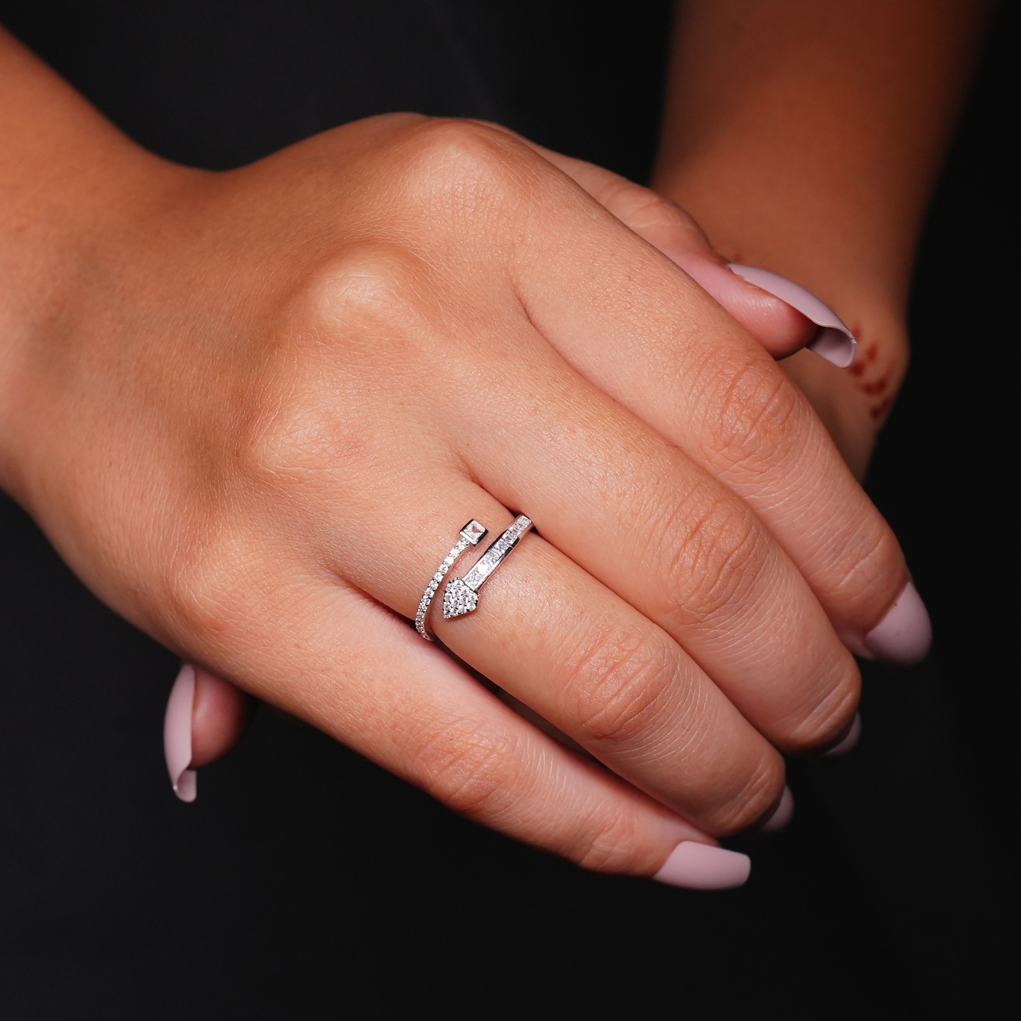 Sterling Silver Shooting Stars Adjustable Ring