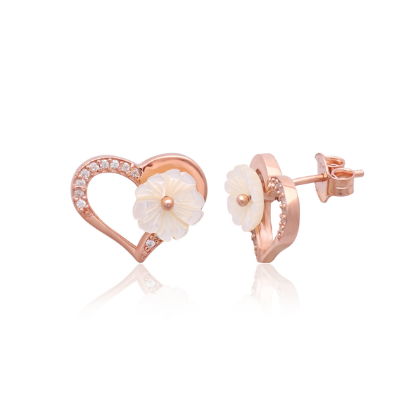 HeartBloom Pearl 925 Sterling Silver Studs