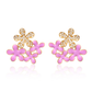 Pink Blossom Cluster 925 Sterling Silver Earrings