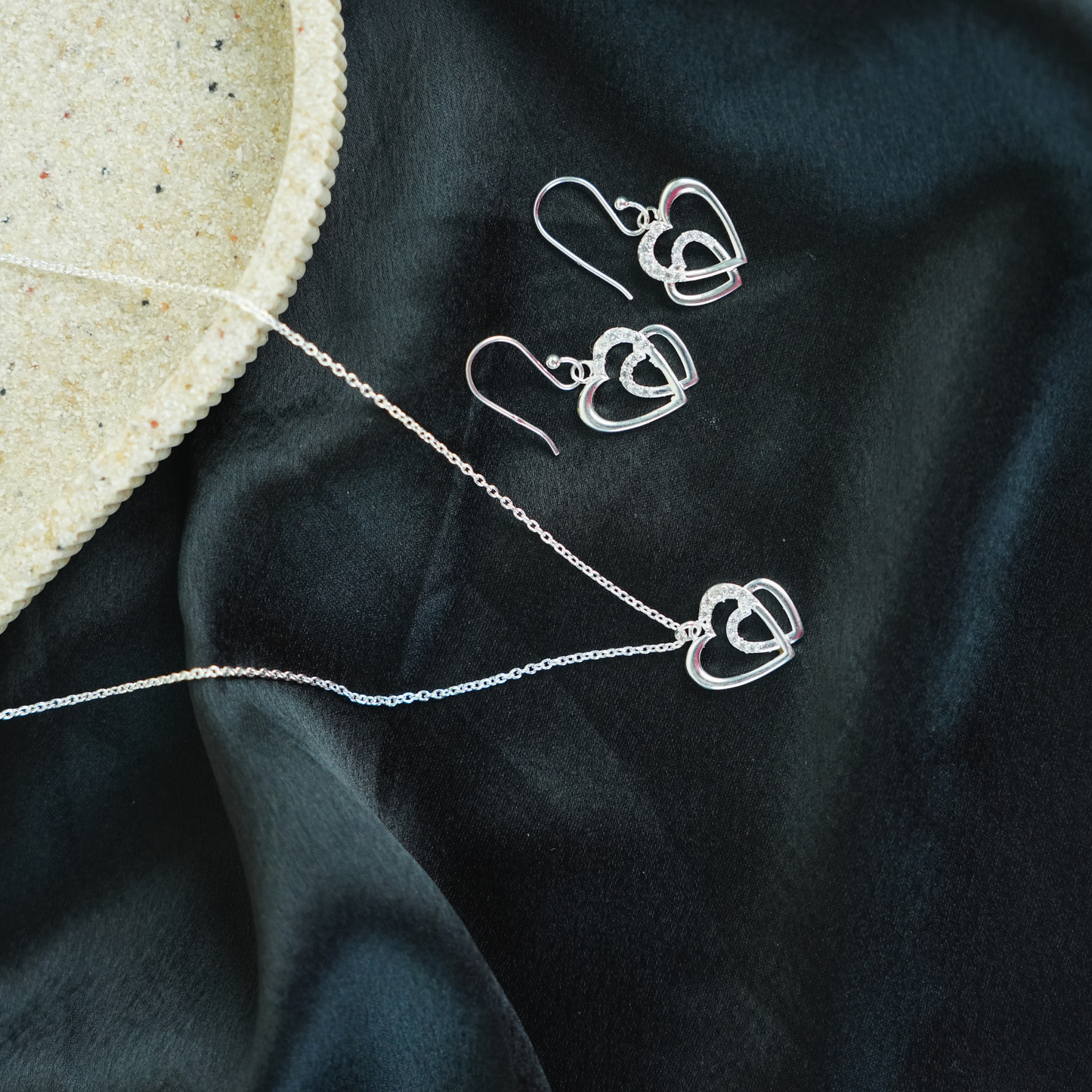 Sterling Silver Double Heart Necklace