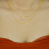 Sterling Silver Triple Layer Love Necklace