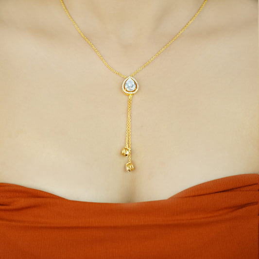 Sterling Silver Teardrop Tassel Necklace