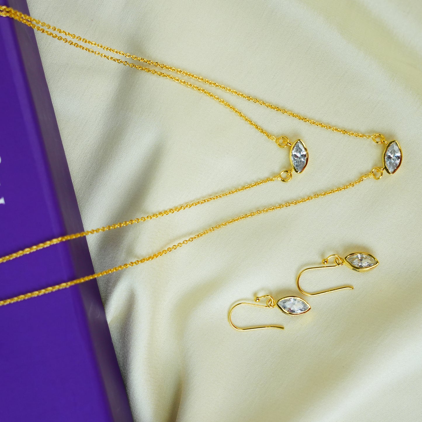Twin Sparkle Gold Layered Pendant Necklace