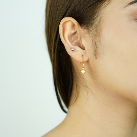 Twinkle Charm” – 925 Sterling Silver Gold-Plated Star Earrings