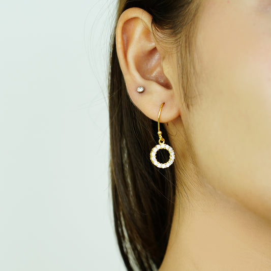 Aurelia Halo” – 925 Sterling Silver Gold-Plated Circle Earrings