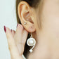 Lustrella Curve” – 925 Sterling Silver Pearl Drop Earrings