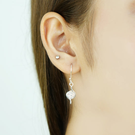 Elvina Twist” – 925 Sterling Silver Curved Drop Earrings