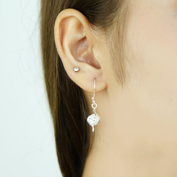 Elvina Twist” – 925 Sterling Silver Curved Drop Earrings