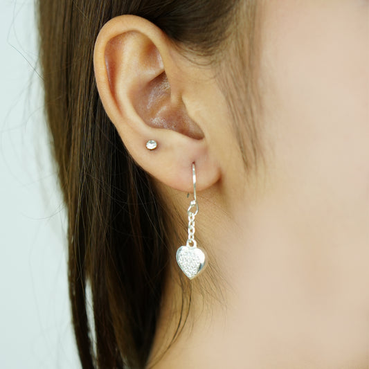 Amora Dangle” – 925 Sterling Silver Heart Earrings