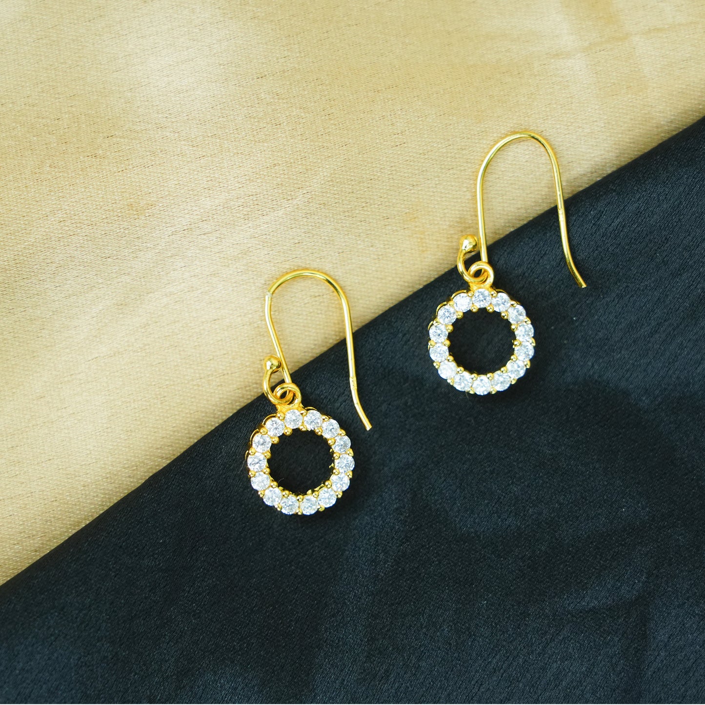 Aurelia Halo” – 925 Sterling Silver Gold-Plated Circle Earrings