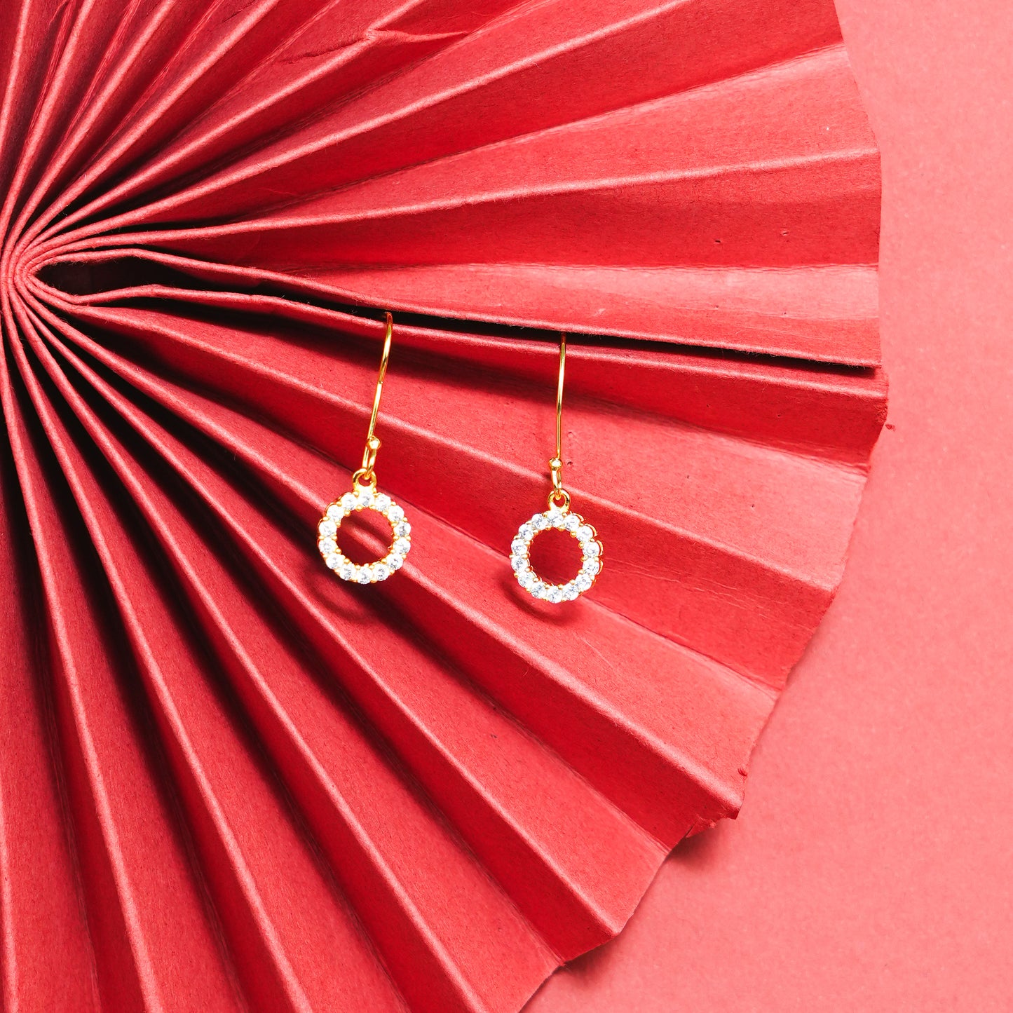 Aurelia Halo” – 925 Sterling Silver Gold-Plated Circle Earrings