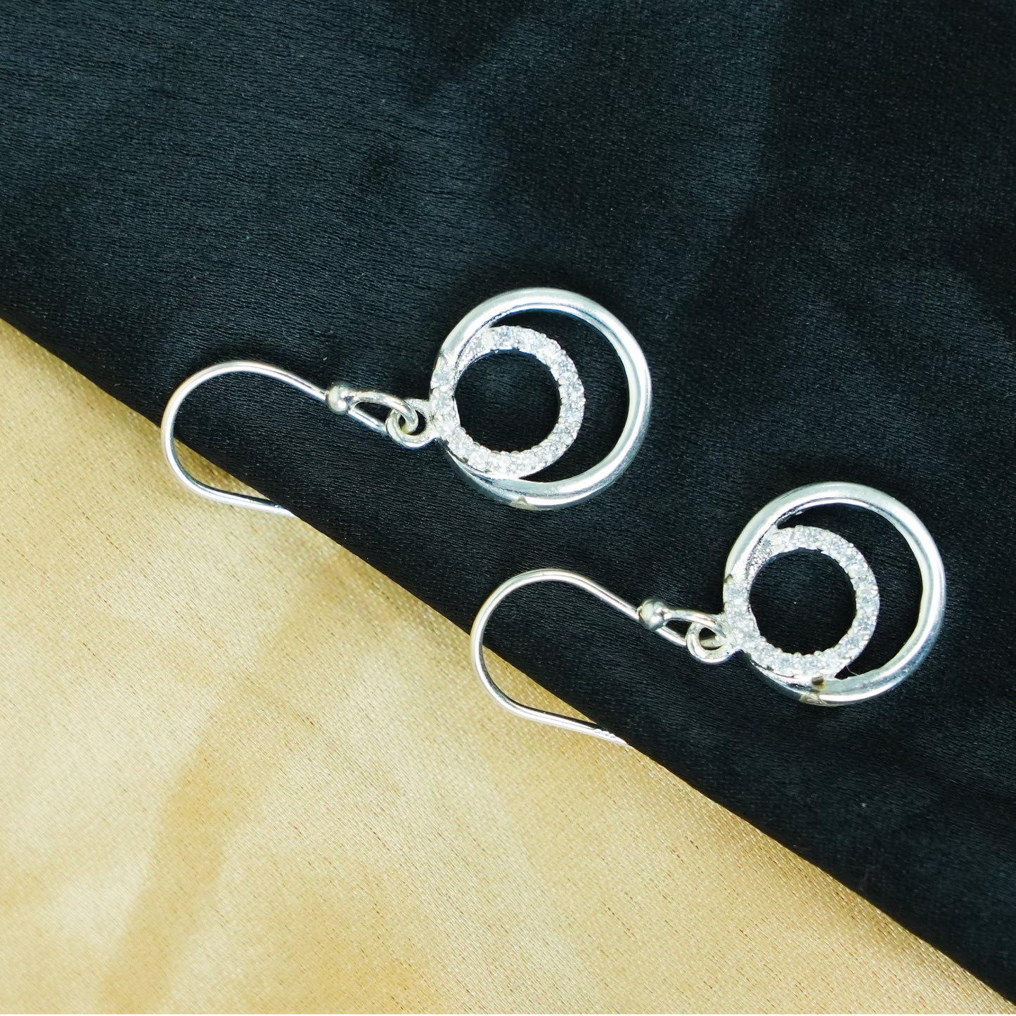 Celina Orbit” – 925 Sterling Silver Twin Hoop Earrings