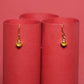 Sunflare Drop” – 925 Sterling Silver Gold-Plated Yellow Solitaire Earrings