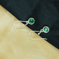 Emeralda Luxe” – 925 Sterling Silver Green Stud Earrings