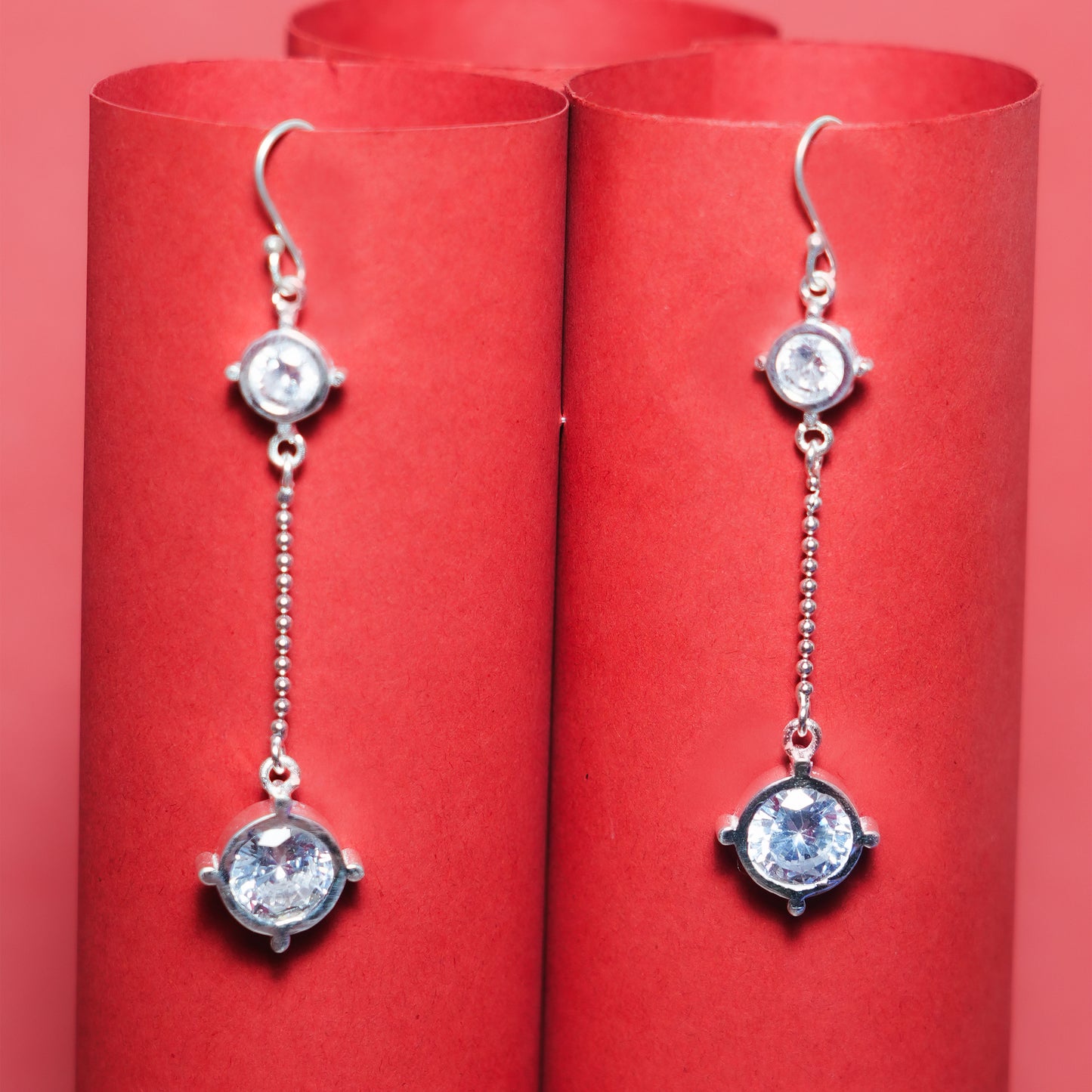 Lunara Radiance” – 925 Sterling Silver Drop Earrings